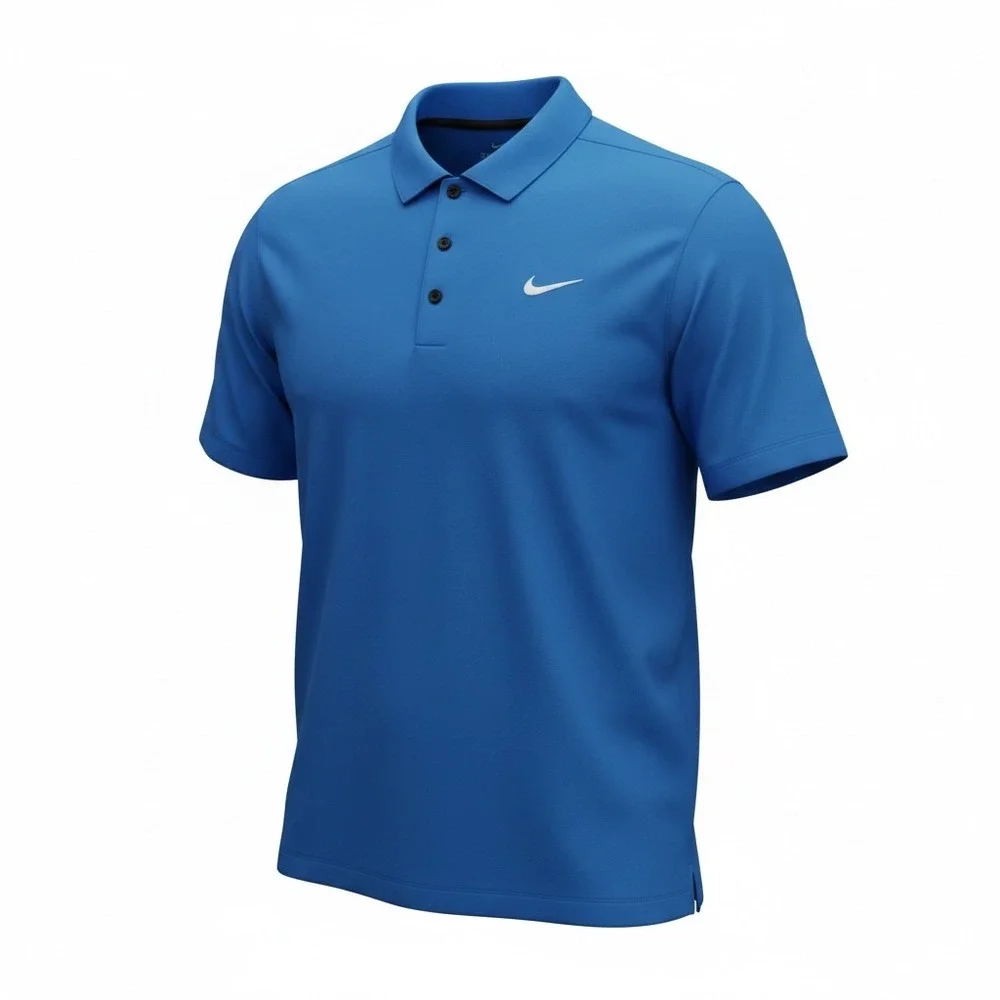Nike Golf Dri-FIT Polo Shirt Mens Large Blue Short Sleeve Swoosh Logo Top